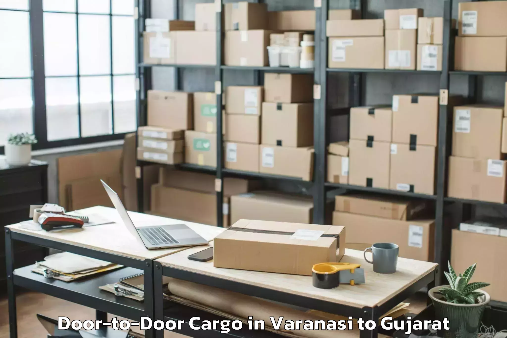 Professional Varanasi to Thasra Door To Door Cargo